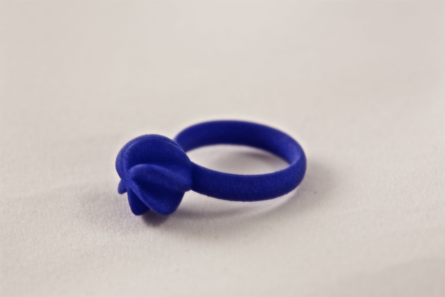 Blue Flora ring on white background