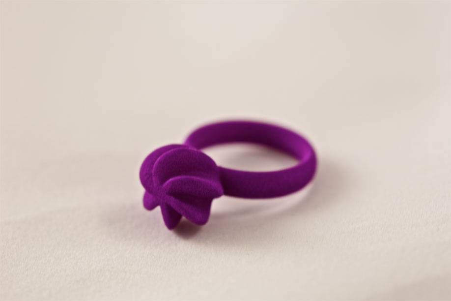 Purple Flora ring on white background
